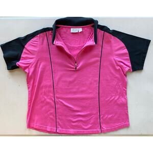 Tail Shirt Womens Size Medium Golf Polo White Label Pink & Black Pickleball Prep